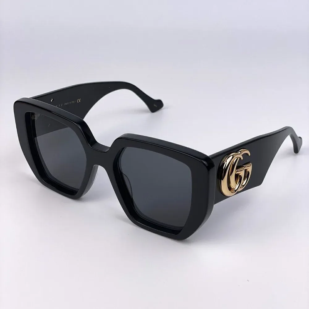 BRAND NEW Gucci GG0956S 003 Oversized Black Grey LOGO Women Sunglasses